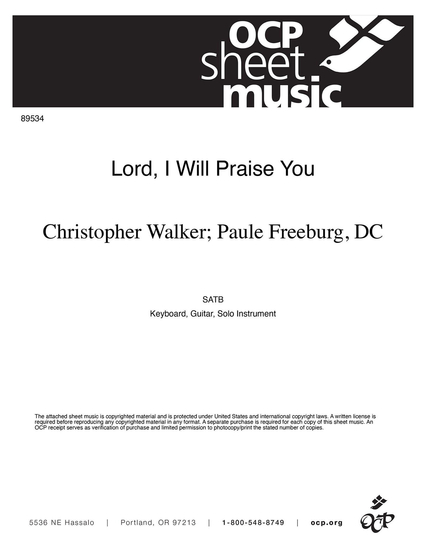 Lord, I Will Praise You