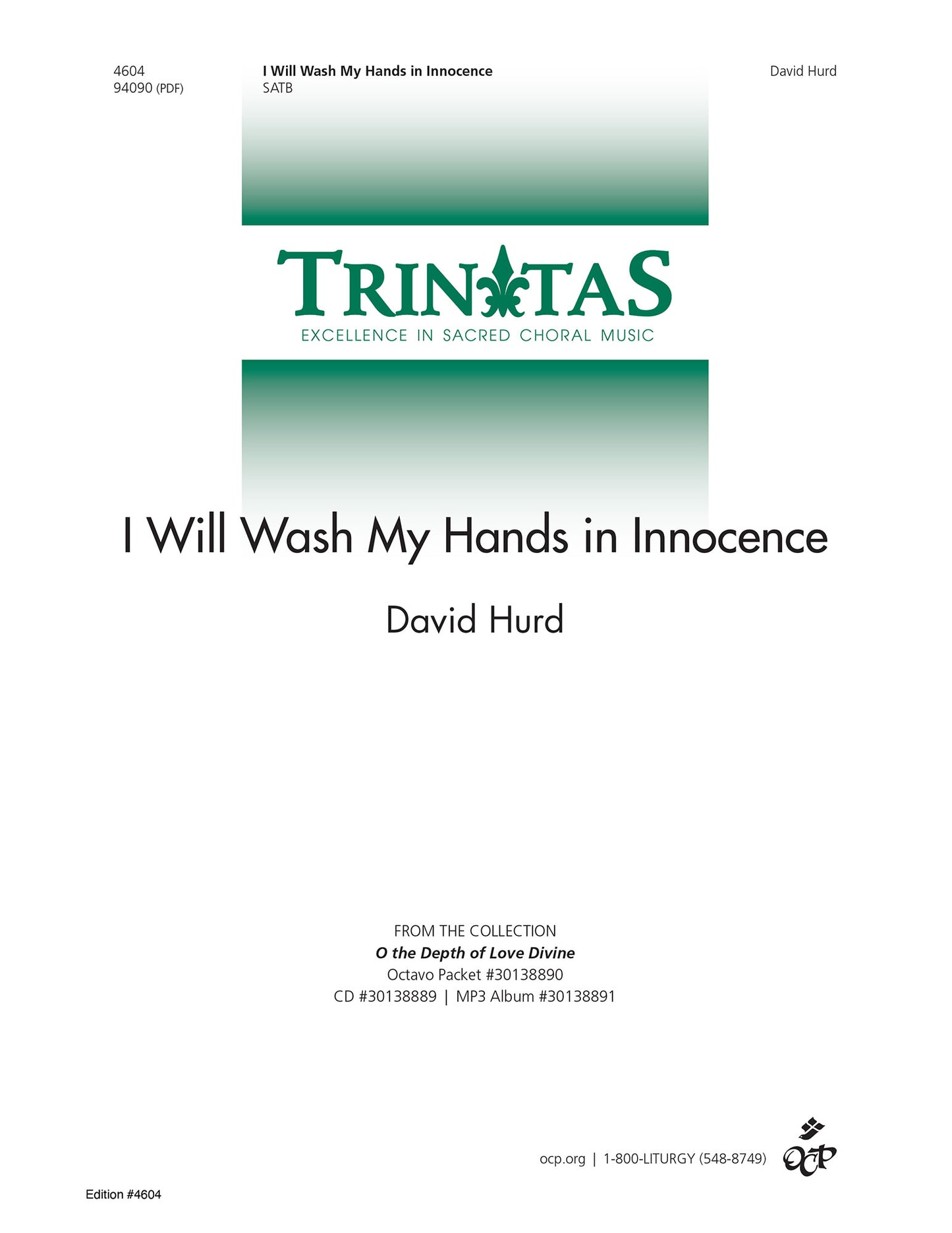 I Will Wash My Hands in Innocence