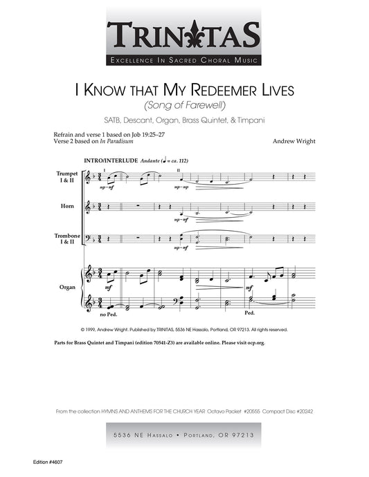 I Know That My Redeemer Lives