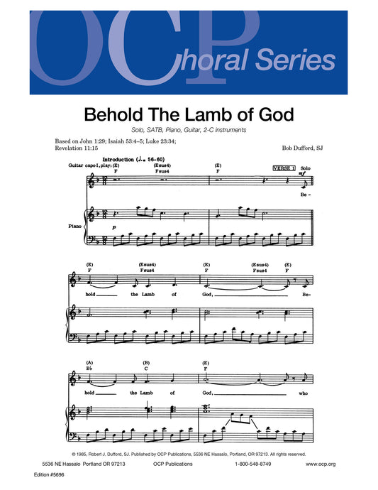 Behold the Lamb of God